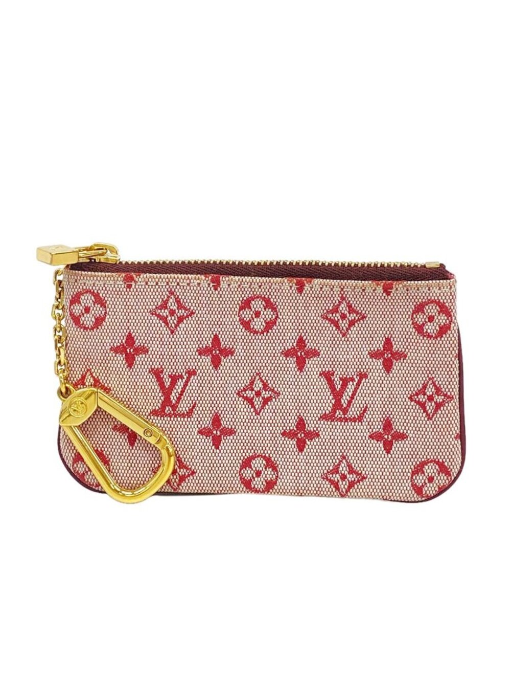 Louis Vuitton Coin Purse Monogram Mini Lin Pochette Cles Cerise